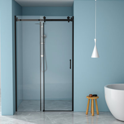 Porte de douche simple avec cadre de 8 mm en acier inoxydable 304, espace pour les salles de bain compactes, petite séparation humide / sec