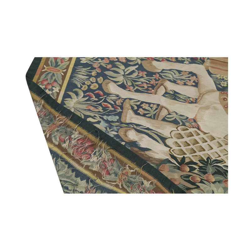 Hand-Knotted High-Quality Blue and Brown Area Rug