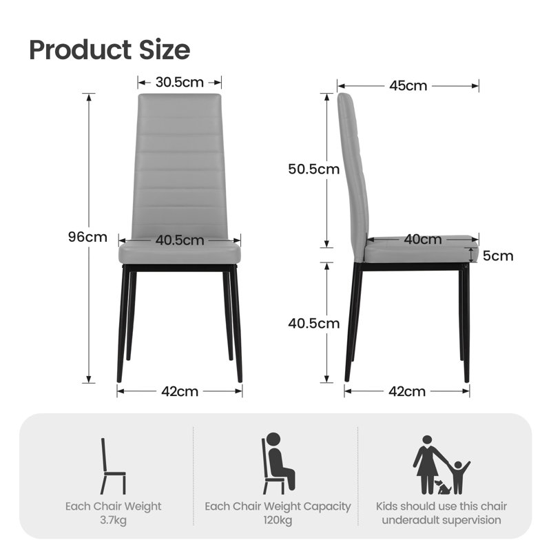 4 - Person Dining Set, White, Grey
