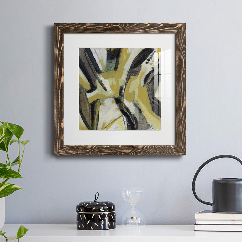 Impression encadrée Citron Rhythm IV-Premium - prête à être accrochée, Papier, cadre noyer, H 31,5 po x l 31,5 po x P 1,5 po