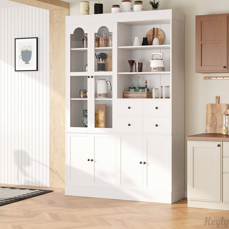 Grand garde-manger avec huche, Blanc/Noir