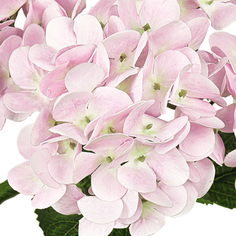 Natural Touch Artificial Hydrangea Flower Stem Bush Bouquet, Light Pink