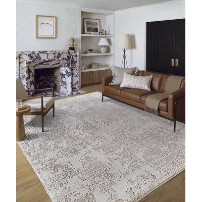 Tapis à texture abstraite délavée crème Abani Rugs Neutral NTL260A