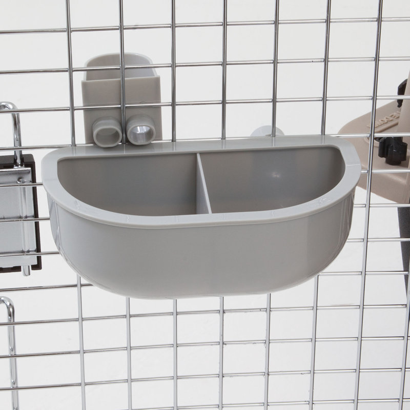 Gray Plastic Double Diner Kennel Bowl