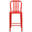 Commercial Grade Metal Indoor-Outdoor Stool with Vertical Slat Back-1824115522-1824115528
