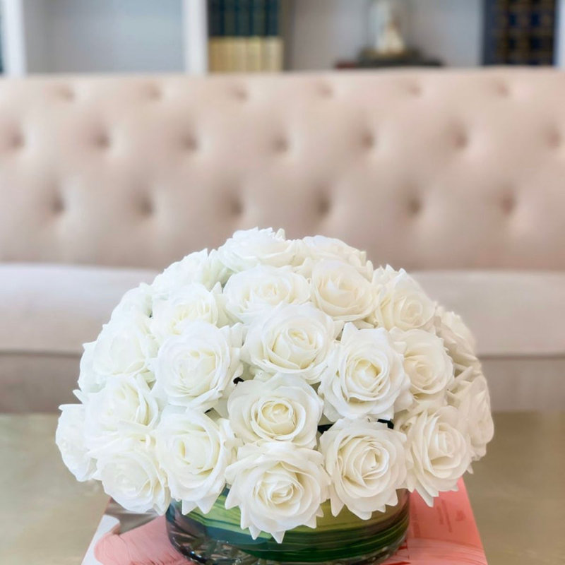 Arrangement d'hortensias dans un vase, Blanc