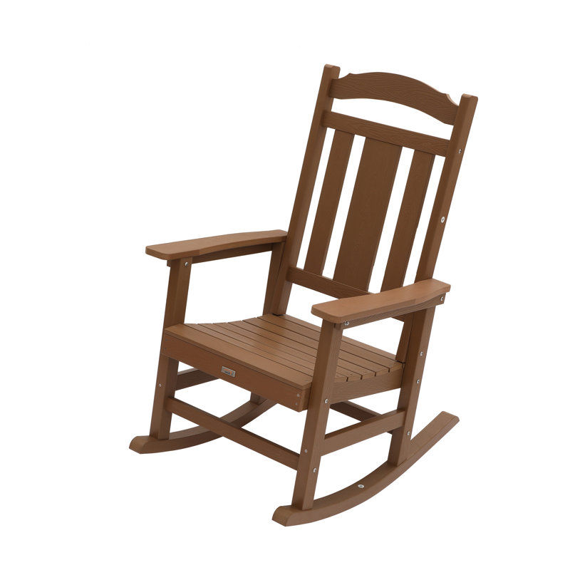 Chaise Adirondack à bascule en plastique Ottaviana, Brun