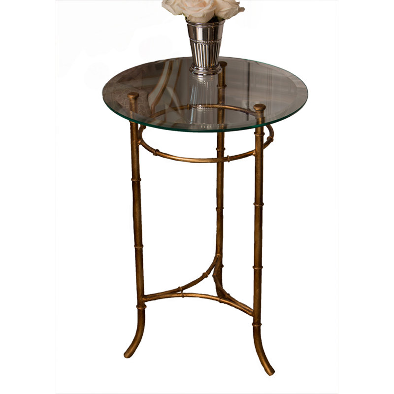 Table d'appoint antique en bambou doré