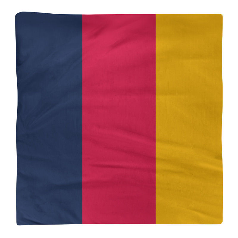 Cotton No Pattern Square Napkin, Navy Blue/Scarlet Red/Gold