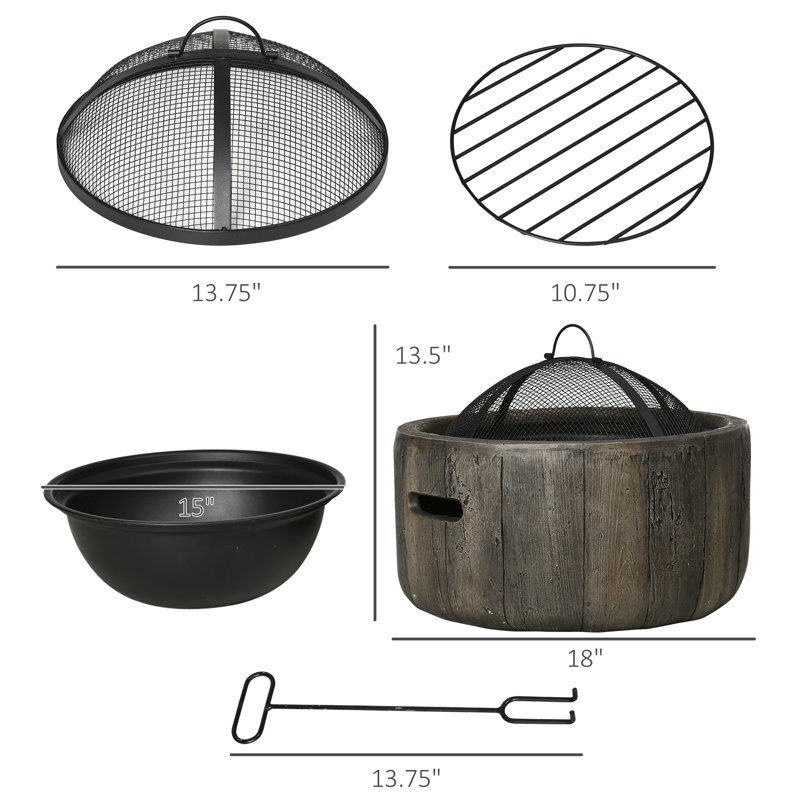 Kusilvak Round Magnesium Oxide Wood Burning Smokeless Fire Pit