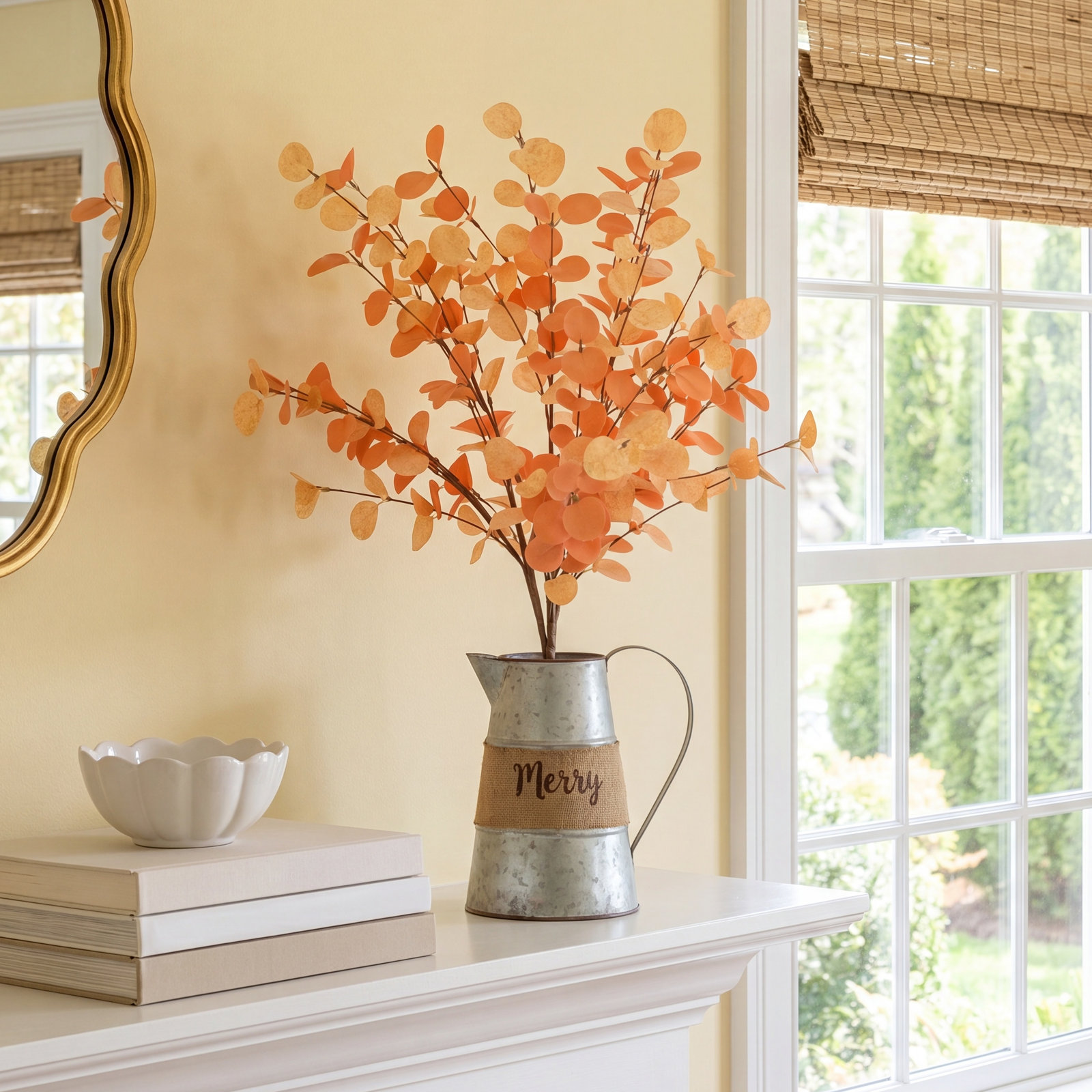 Eucalyptus Floral Stems, Orange