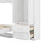 Lit escamotable mural avec armoire supérieure, tablettes et garde-robe, lit pliable peu encombrant-114217055