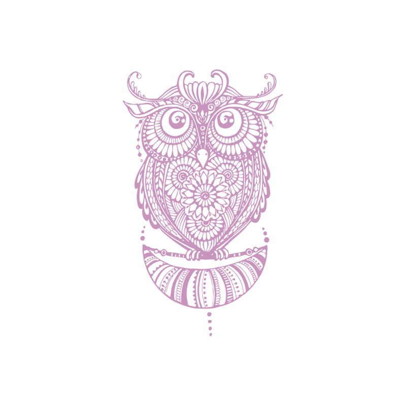 Décalcomanie murale hibou Shelia, Lilas