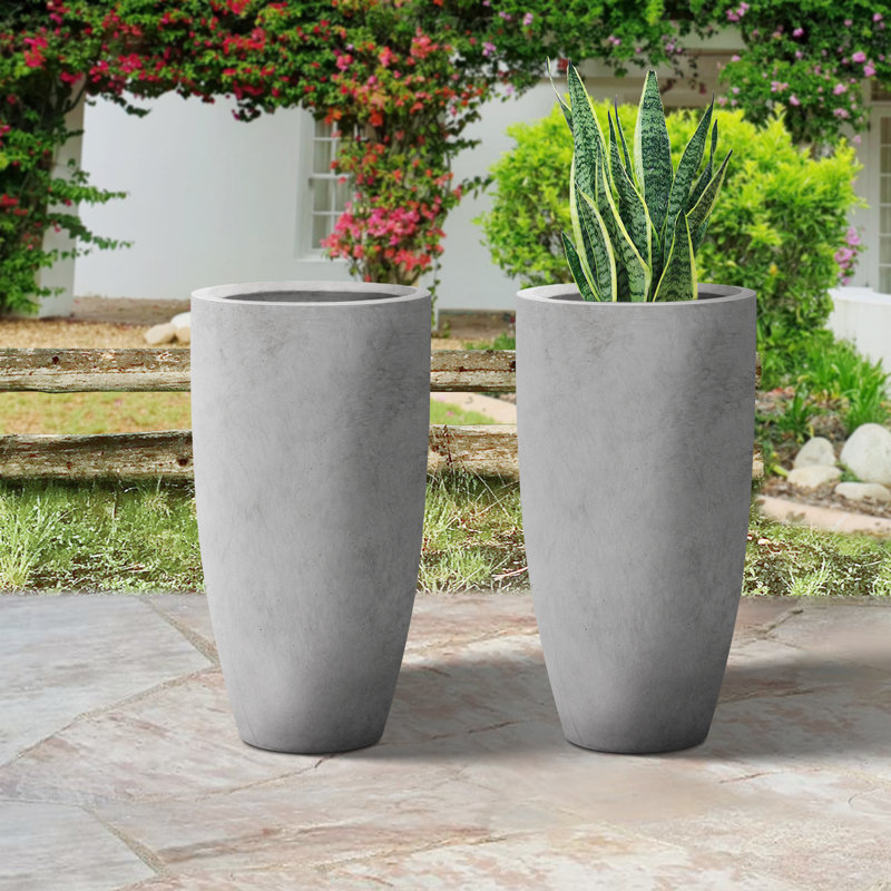 Pot à fleurs Ceth, H 23,6 po x l 13,3 po x P 13,3 po, gris, 2