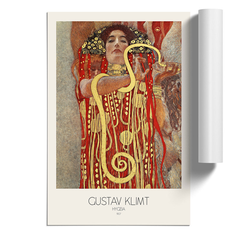 Hygeia with Border by Gustav Klimt - Frameless Print, 59cm H x 42cm W x 0.1cm D