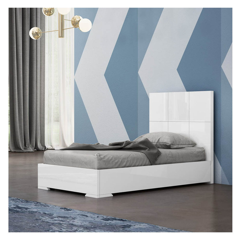 Lit standard Mayberry, Simple, Gris pâle