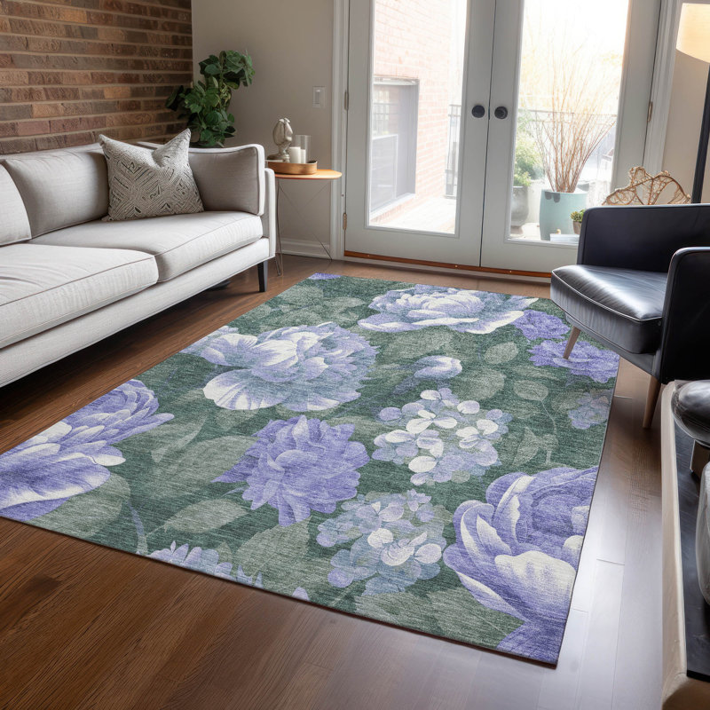 Tapis lavande intérieur / extérieur lavable à la machine Claudian ACN1563, Rectangle 9 pi x 12 pi