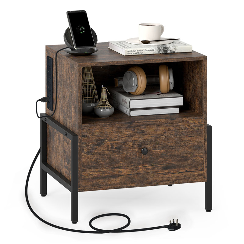 50 cm W Particle Board Bedside Table