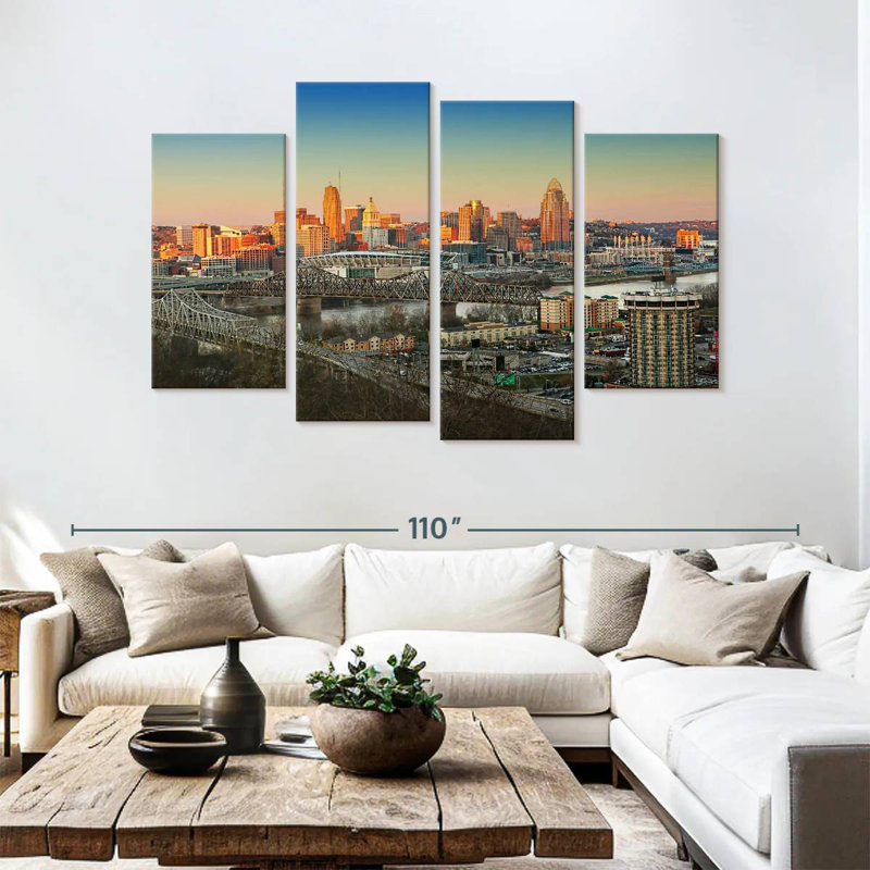 Hannes Cincinnati Sunset Skyline, 54" H x 84" W