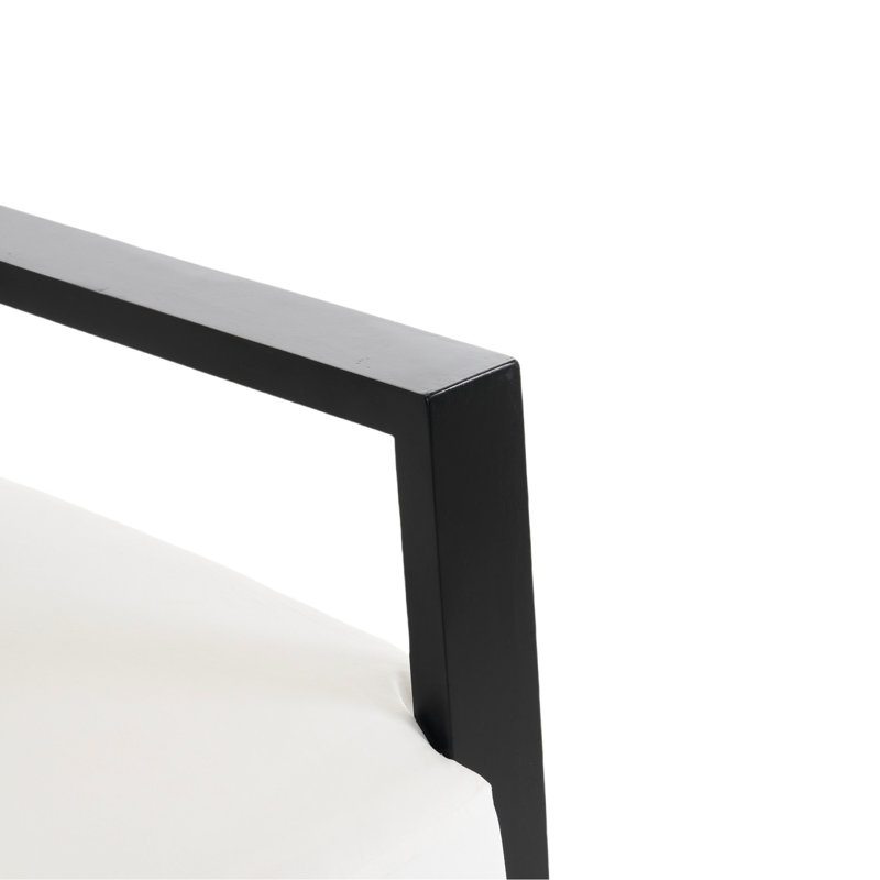Fauteuil à accoudoirs blanc de luxe avec housse en velours et rembourrage confortable
