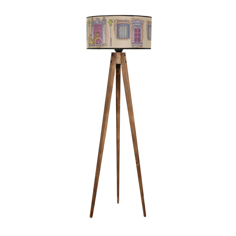 Lampe trépied 60 po Abell, Brun clair