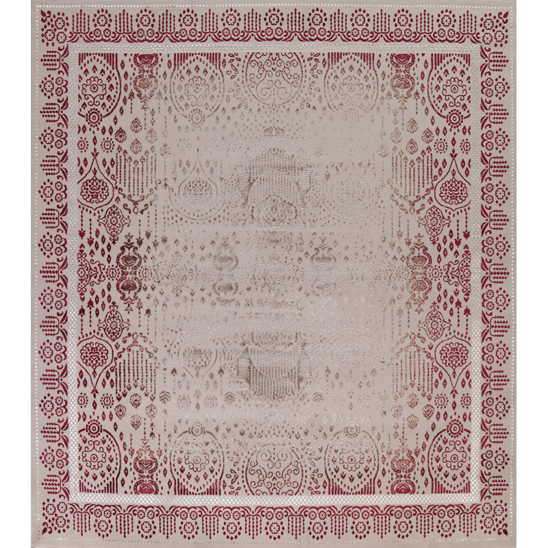 Tapis oriental géométrique transitionnel turc 3 x 5, Carré 9 pi 10 po