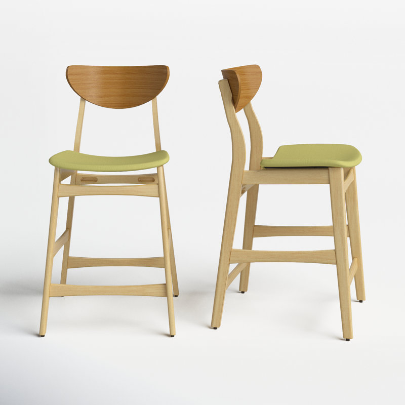 Fitz 24" Counter Stool, Green Tea, Oak