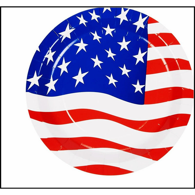 Service de vaisselle Patriotic Party fournitures pour le 4 juillet, complet avec assiettes, serviettes de table, tasses et décorations