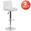 Tabouret de bar à hauteur réglable en vinyle avec siège roulé et base chromée Nusbaum-24677896