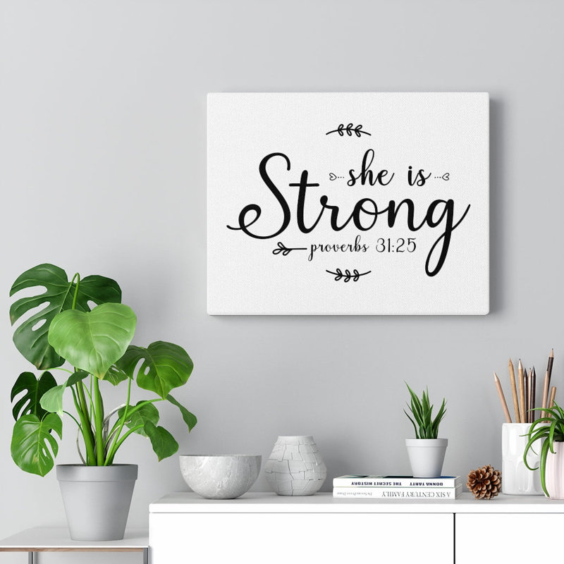 She Is Strong - Wrapped Canvas Print, 28cm H x 36cm W