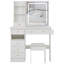 Ensemble de coiffeuse 37 "avec miroir coulissant à DEL et prise de courant - Ensemble de coiffeuse lumineuse avec tabouret