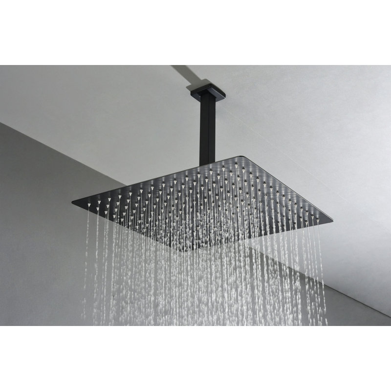 Pomme de douche 16 po noir mat