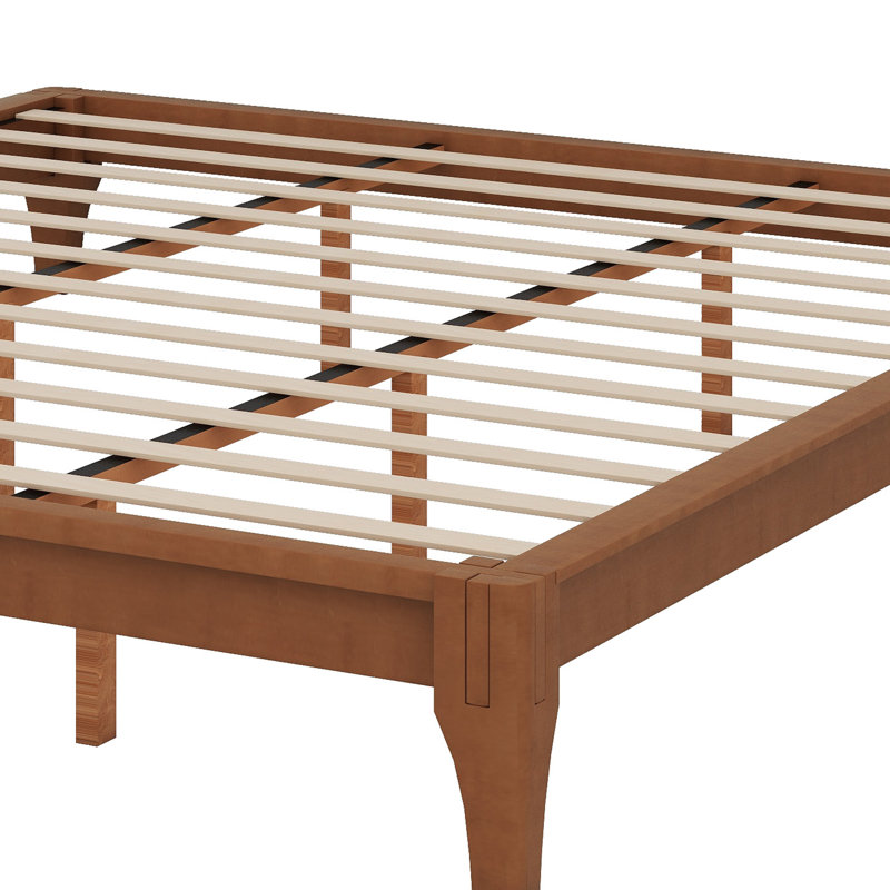 Base de lit plateforme en bois de bambou, Brun