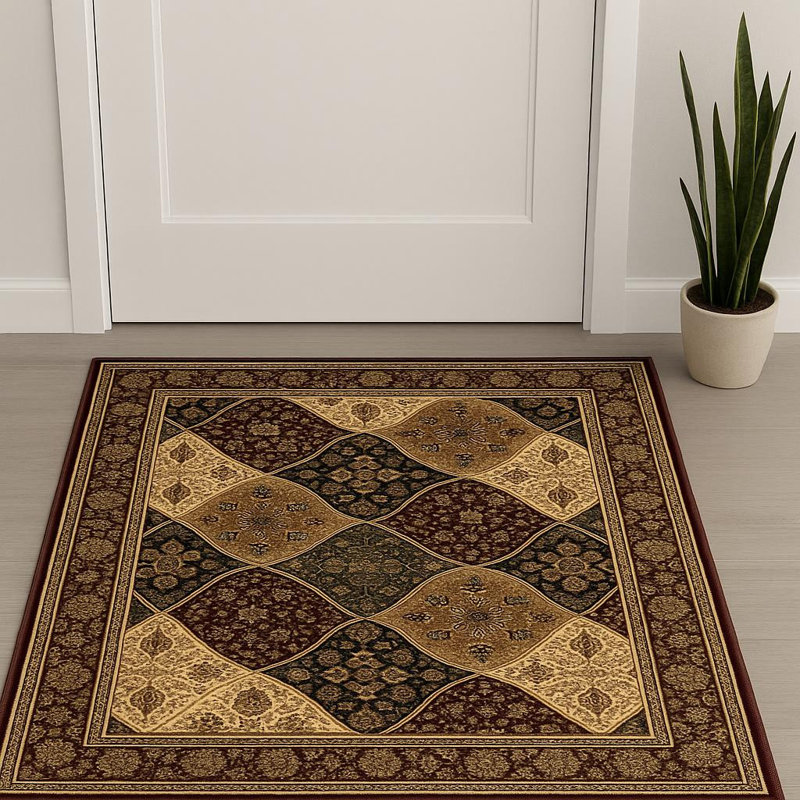2' X 4' Red And Black Moroccan Area Rug