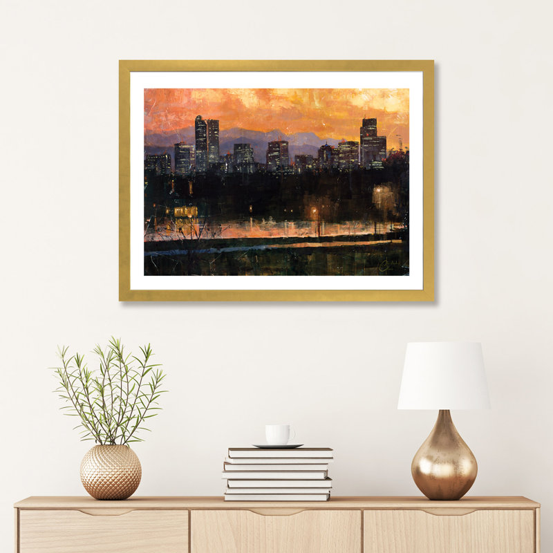 «Denver Skyline from City Park III» par Christopher Clark, reproduction d'art, H 24 po x l 32 po x P 1 po