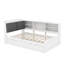 Lit plateforme simple avec lit gigogne, tablettes et tête de lit-1133194738