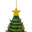 Ornement en forme d'arbre de Noël rétro à DEL vert 5 po à piles