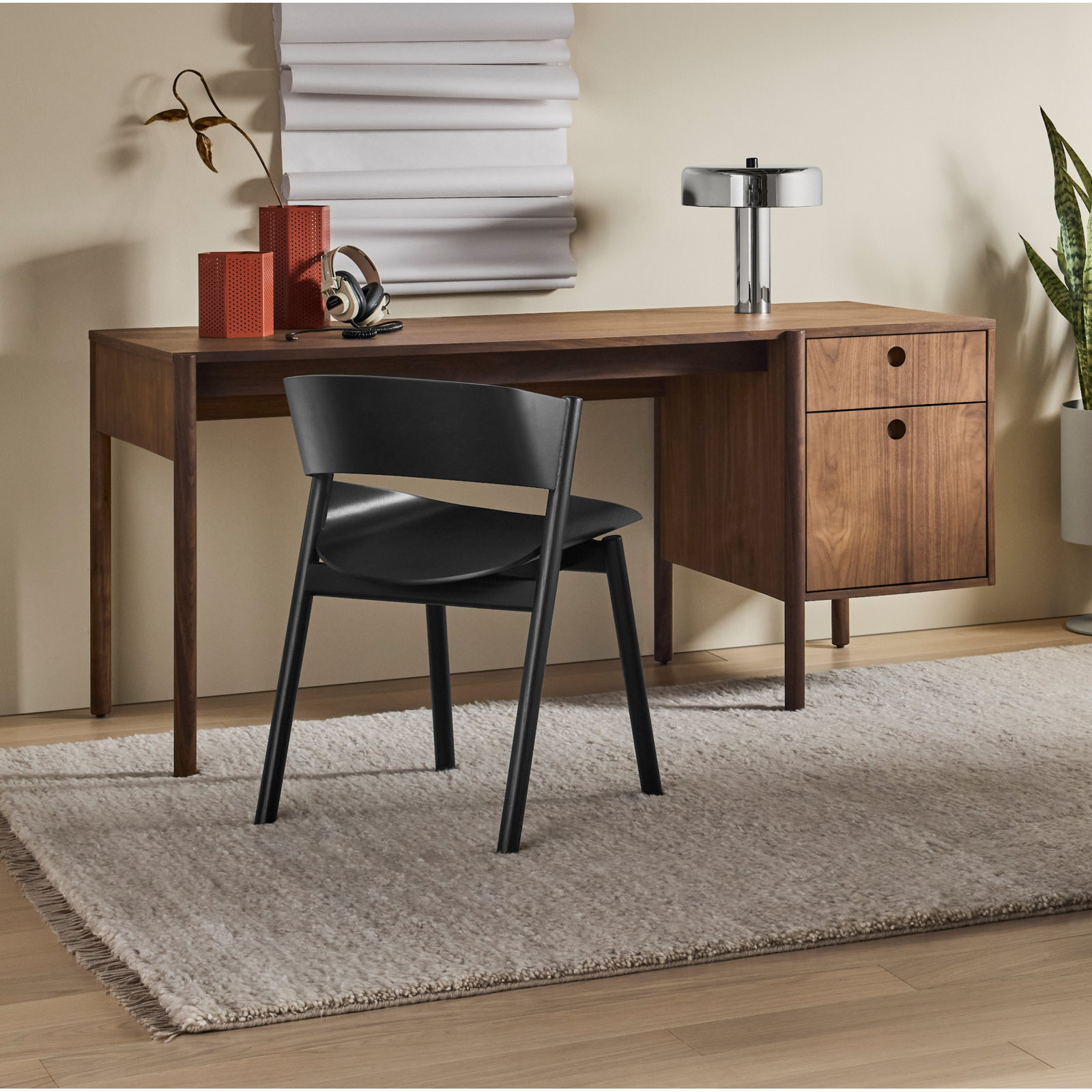 Port Oak Dining Chair, Black on Ash