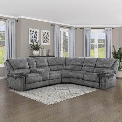 Upholstered Reclining L-Shaped Sectional Right Hand Facing
