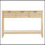 Console en rotin avec 3 tiroirs de rangement, porte coulissante en rotin naturel, parfaite pour le salon et le vestibule