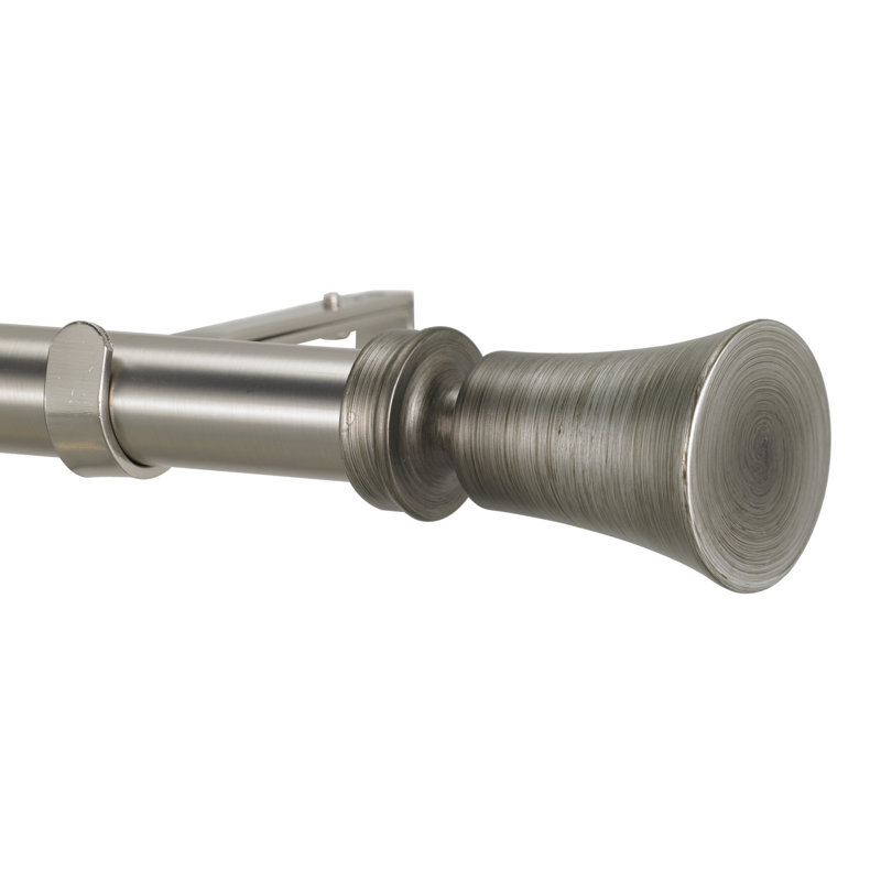 Ensemble de tringle à rideaux Fusco, Argent antique, H 3 po x l 96 po x P 6 po