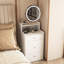 Bureau de coiffeuse 3 en 1 avec miroir lumineux - blanc, 2 tiroirs et rangement ouvert, charge, tabouret rembourré, coiffeuse compacte et espace de rangement pour station de charge