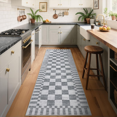 Tapis à carreaux pour le salon, tapis de chambre à coucher lavables avec dossier antidérapant pour intérieur classique moderne pour chambre d'enfant Garçons Grand tapis pour la salle à manger Bureau