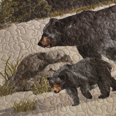 Donna Sharp Bear Panels 3PC Rustic Queen Quilt Set