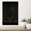 Golden Mexico City Map Abstract Minimalist Modern City Wall Art Print 1 Piece Wrapped Canvas Wall Art-1211489692