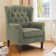 Button-Tufted Small Wingback Accent Chair with Rolled Arm and Thick Padded Cushion