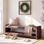 63 po. Banc de rangement rembourré en faux lin 63 po