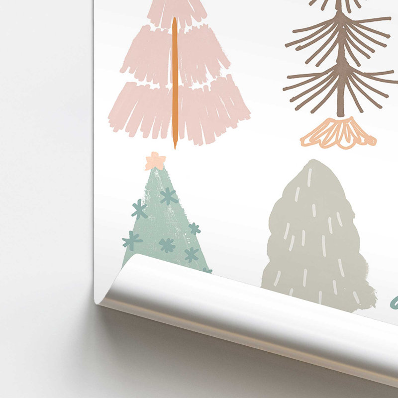 «Playful Christmas Trees II», reproduction, No Frame, Paper, 10" H x 8" W