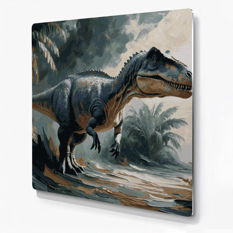 «Dinosaur Camarasaurus», art mural en métal noir, H 32 po x l 32 po