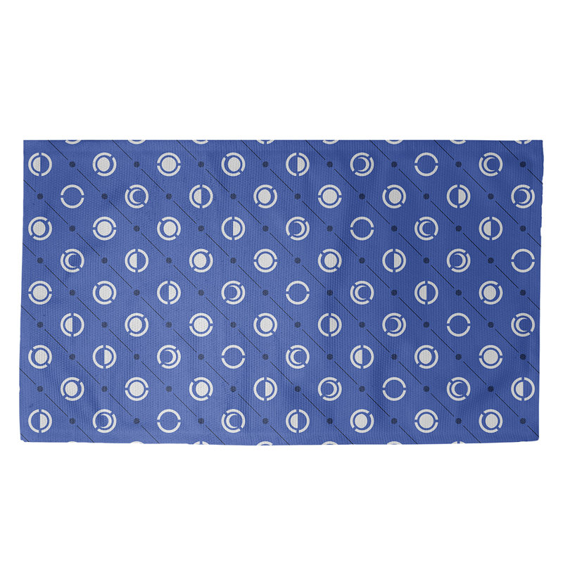 Bleu phases de lune Tapis décoratif, Rectangle 3 pi x 5 pi
